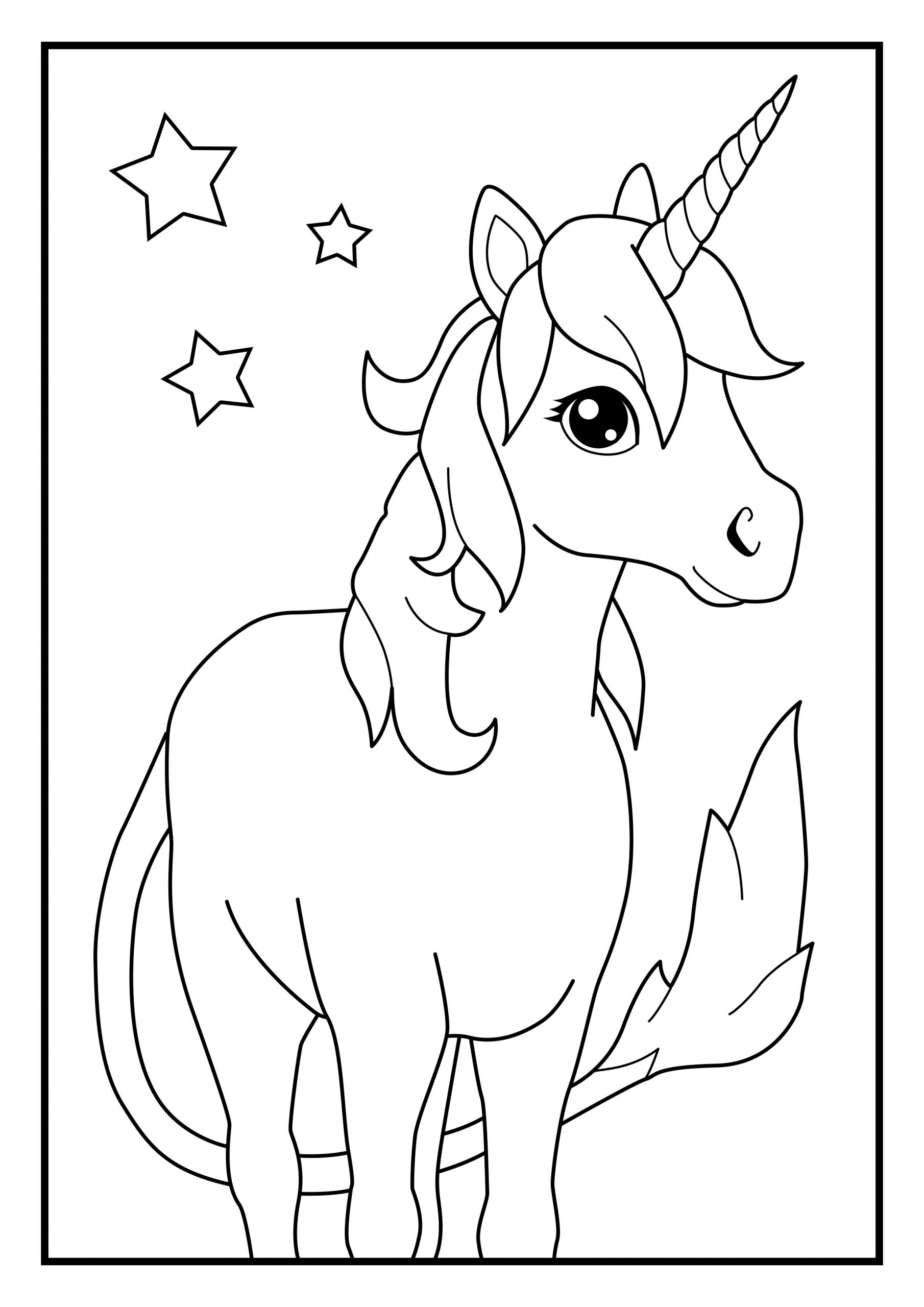 Unicorn coloring picture page