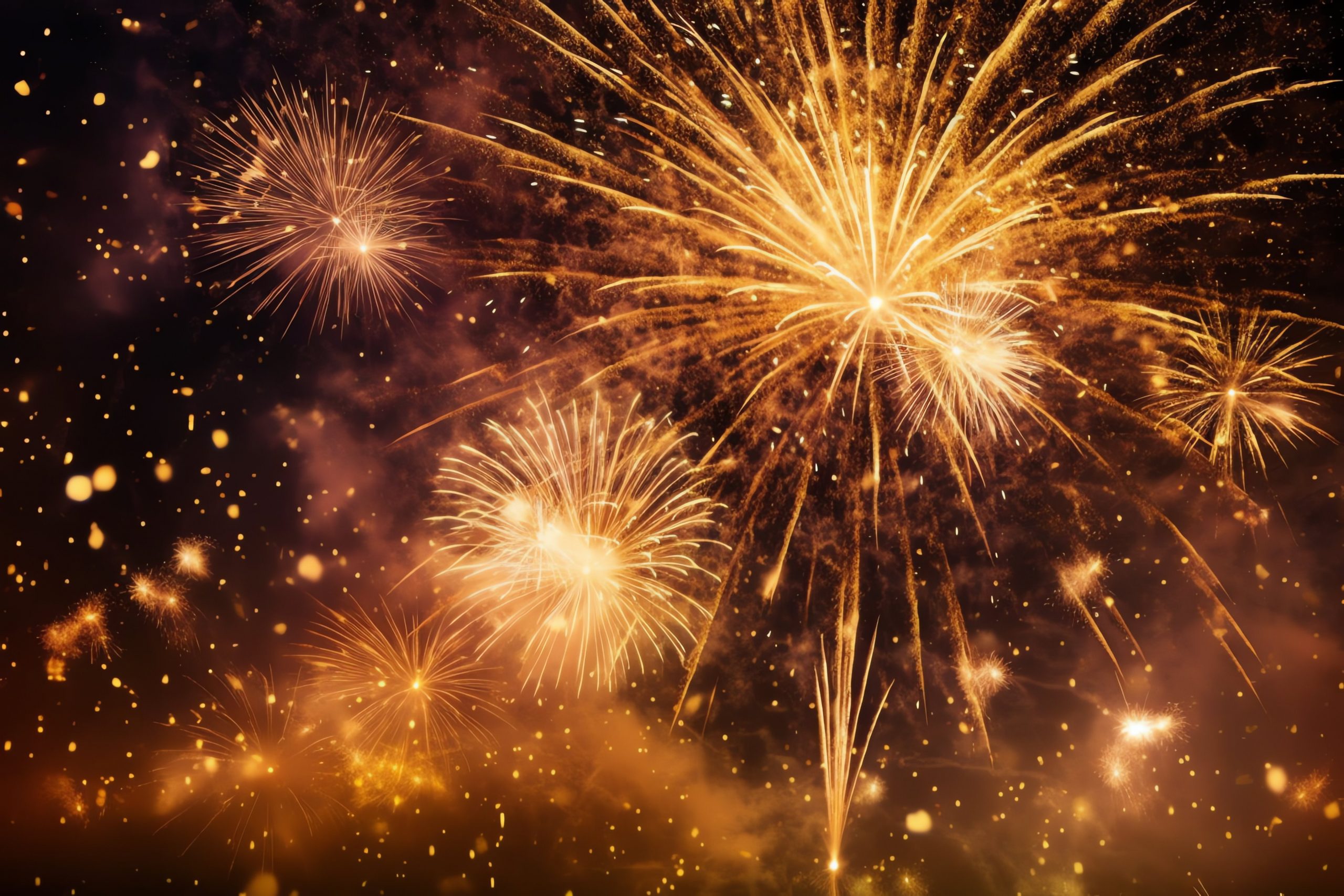 Silvester 2025 feiern mit Freunden bei Mitternacht und Feuerwerk