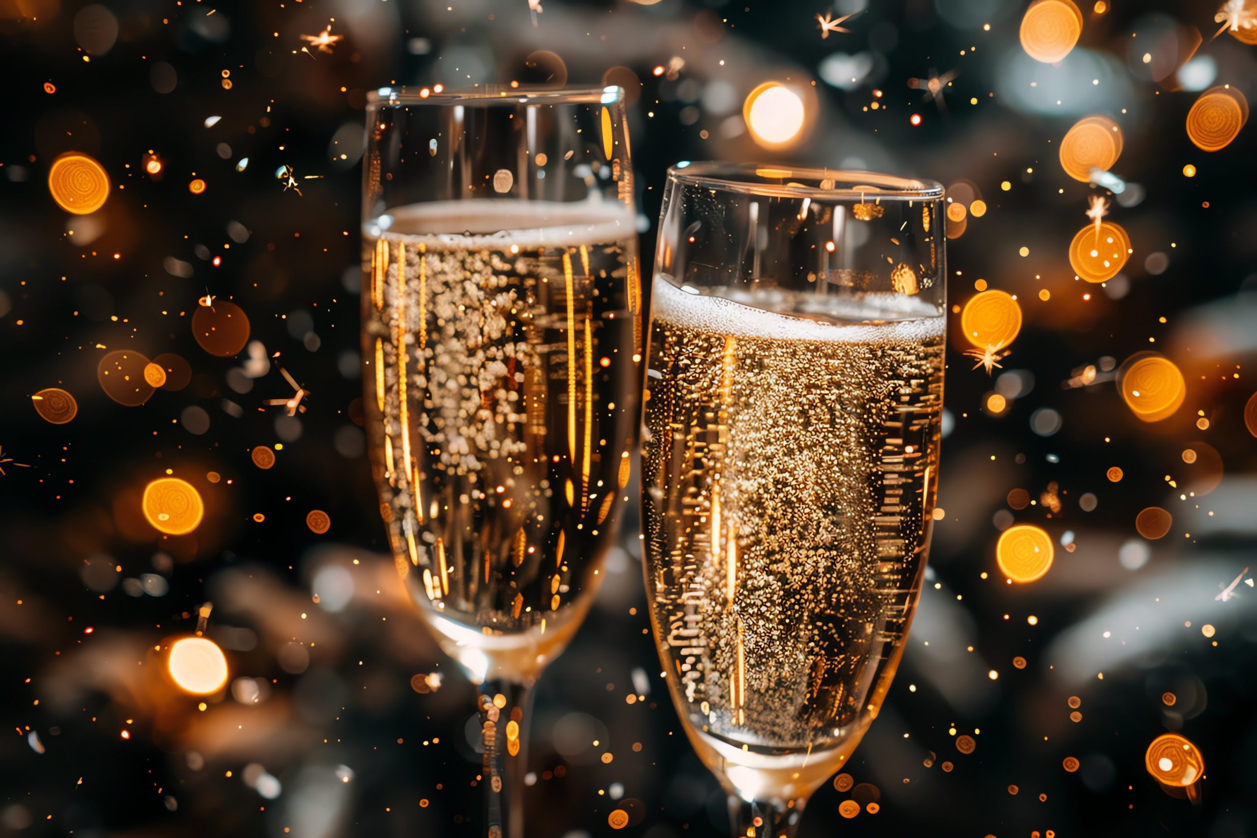 Gemeinsames Anstoßen an Silvester um Mitternacht